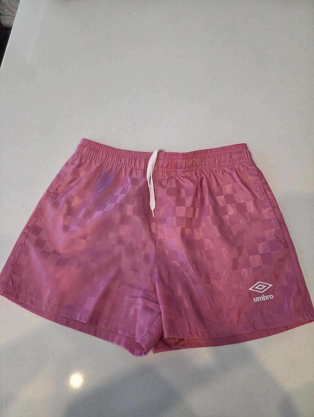 Umbro Pink Checker Athletic Shorts